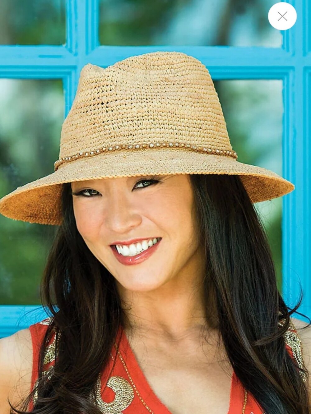 Wallaroo Straw Sun Hat with Beaded Trim